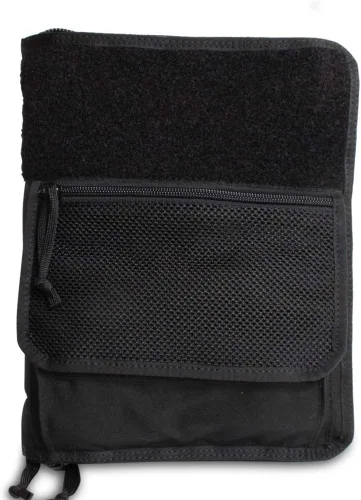 Vista 4 de Cubierta táctica de 3 anillas para papel de 5.5 x 8.5, funda de carpeta de administración de campo militar, con cremallera Cubierta en negro