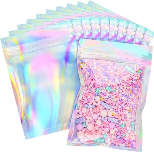 Vista 11 de NPLUX - Bolsas holográficas de Mylar resellables para embalaje y más, bolsas resellables para pequeñas empresas (paquete de 50, 5.5 x 8 pulgadas)