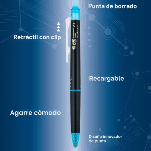 Vista 3 de PILOT FriXion Synergy Clicker - Bolígrafos de tinta de gel borrables, recargables, retráctiles, punta extra fina de 0.5 mm, paquete de 5