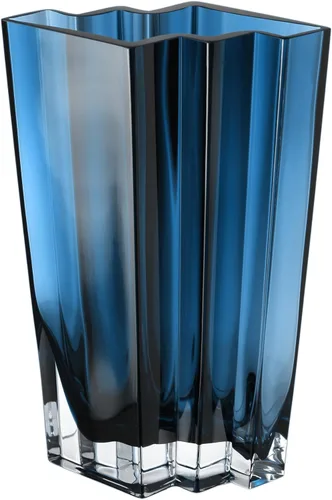 Vista 12 de Jarrón de cristal, amatista, diseño cheurón, 5.5 pulgadas de altura, resistente, fabricado en Europa, por Barski