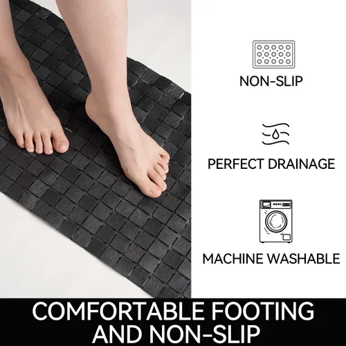 Vista 4 de Hargiis Tapete antideslizante para bañera, tapete de ducha antideslizante, tapete de secado rápido, tapete antideslizante para bañera, piso, baño