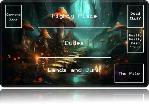 Vista 14 de Tapete de juego para MTG, tapete de juego de cartas, base de goma antideslizante y cosido, tapete de juego TCG de 24 x 14 pulgadas para MTG y otros