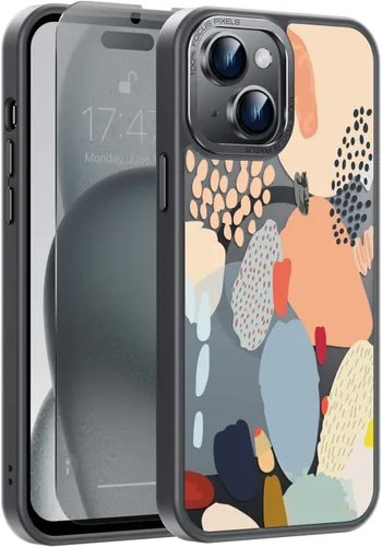 Vista 19 de Goodon para iPhone 15 Pro Max con protector de pantalla de privacidad, compatible con Magsafe, funda translúcida mate a prueba de golpes - Linda