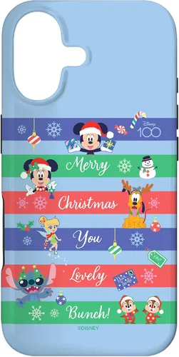 Vista 32 de Funda para iPhone 16 Disney 100 Mickey & Friends Merry Christmas You Lovely Bunch
