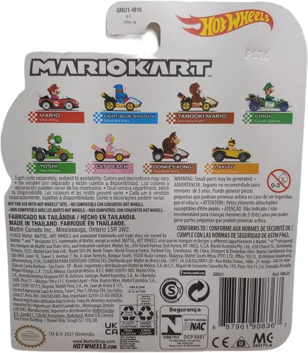 Vista 2 de DieCast Hotwheels Mario Kart Azul claro Shy Guy Standard Kart - Toty Winner 2021