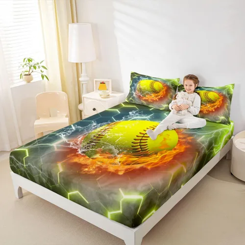 Vista 31 de Sábana bajera de galaxia tamaño individual, juego de ropa de cama con purpurina degradado para niños, niñas, niños y mujeres, decoración