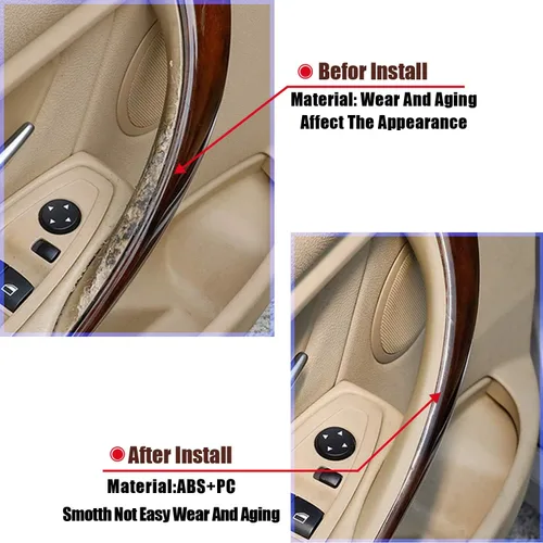 Vista 3 de FEXON Juego de 2 cubiertas de manija de puerta de repuesto para BMW Serie 3 4 lado del conductor y pasajero F30 F35 320i 320Li 328i 328Li 335i 335Li