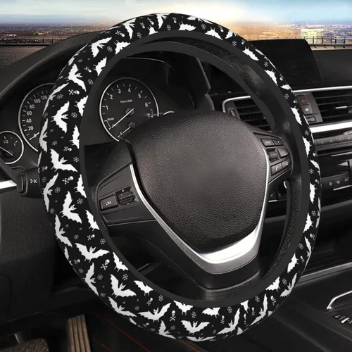 Vista 6 de Funda universal para volante de Halloween de 15 pulgadas, accesorios de automóvil, protector para mujeres y hombres