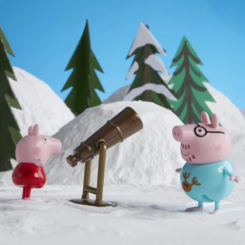 Vista 9 de Peppa Pig Peppa's - Calendario de Adviento para niños, contiene 24 juguetes sorpresa, 4 figuras familiares de Peppa Pig navideños; a partir de 3 años