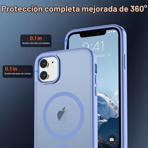 Vista 4 de SUPFINE Funda magnética para iPhone 11, color azul y morado Azul púrpura