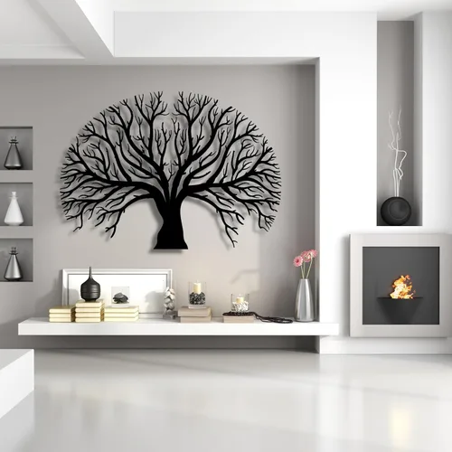 Vista 3 de Decoración de pared de metal, arte de pared de metal, arte de pared del árbol de la vida, decoración de pared de árbol genealógico, decoración