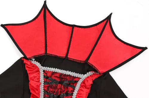 Vista 4 de Soyoekbt Disfraz de vampiro para niñas, disfraz de fiesta de Halloween