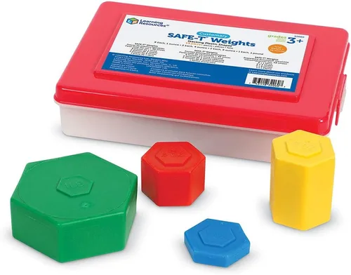 Vista 4 de Learning Resources Customary SAFE-T Juego de pesas, 13 piezas, incluyendo pesas de 1 oz, 2 oz, 8 oz y 1 libra