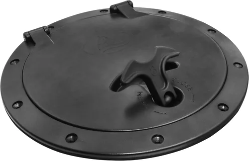 Vista 2 de Escotilla de cubierta negra de 8 pulgadas con bolsa de almacenamiento Kit de placa para kayak, barco, pesca, aparejo
