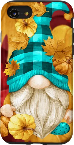 Vista 18 de iPhone 16 Buffalo Plaid Gnomie Cute Autumn Accessories With Fall Gnome Case