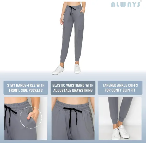 Vista 4 de ALWAYS Cargo Jogger Pants for Women - Super Soft Casual Lounge Sweatpants