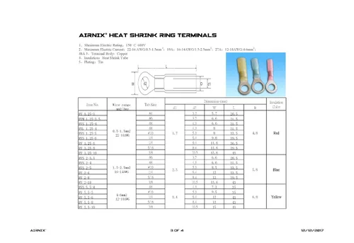 Vista 2 de HSRV2.5-5 Anillo 100 piezas de conectores de alambre termorretráctil, kit de terminales eléctricos, impermeable, grado marino automotriz