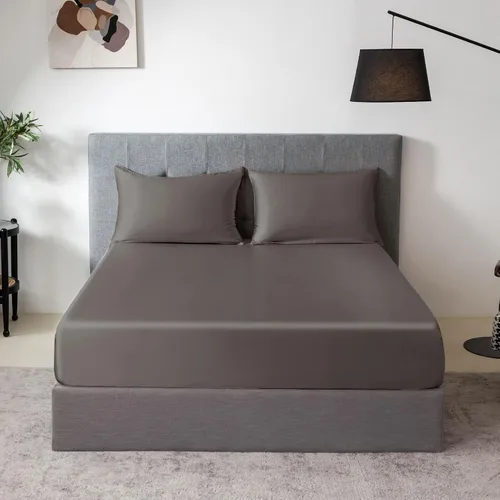 Vista 71 de THXSILK Juego de sábanas bajeras de 100% seda de morera, 3 piezas de seda 7A+, transpirable, suave, sábana bajera de 16 pulgadas de profundidad, 2