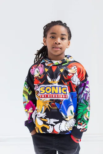 Vista 3 de SEGA Tails Sonic The Hedgehog Shadow - Sudadera con capucha de forro polar para niños pequeños a niños grandes