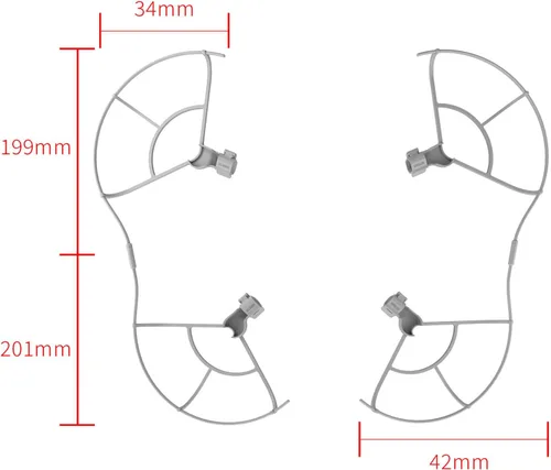 Vista 8 de Protector de hélice compatible con DJI Mini 4 Pro Drone de liberación rápida protectores de cuchilla de hélice funda protectora anticolisión
