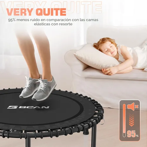 Vista 6 de BCAN 450/550LBS Mini Rebounder Trampoline for Adults, 40"/48" Foldable Fitness Trampoline with Bungees, Quiet & Stable Exercise Trampoline
