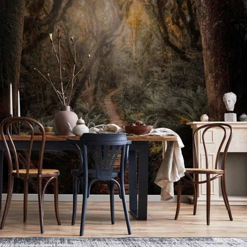 Vista 31 de artgeist Mural de pared premium Bosque púrpura, 79 x 55 pulgadas, papel tapiz no tejido, decoración de pared de vellón, impresión fotográfica