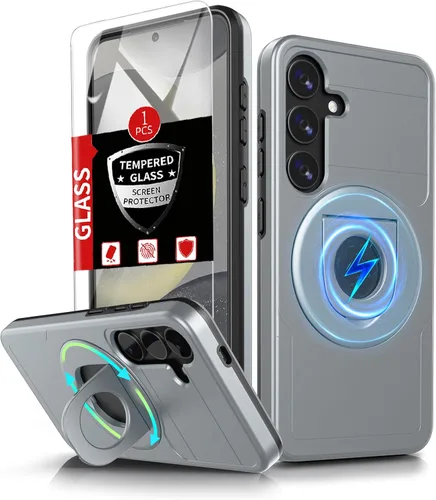 Vista 47 de Funda para Samsung Galaxy S21 FE con 2 protectores de pantalla de vidrio templado, funda con función atril para Samsung Galaxy S21FE con cubierta