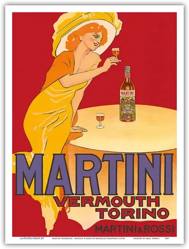 Vista 9 de Martini Vermut - Martini & Rossi - Turín (Torino) Italia - Póster publicitario italiano vintage por Marcello Dudovich c.1910 - Impresión artística