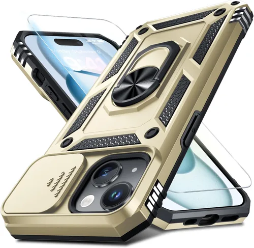Vista 122 de Janmitta Funda para iPhone 8 Plus/7 Plus/6 Plus, Cubierta de Teléfono con Cubierta Deslizante Integrada para Lente de Cámara + Protector