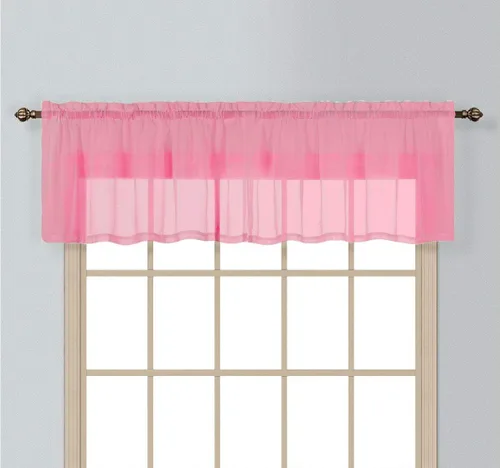 Vista 6 de Interior Trends 1 cenefa recta para cortina de ventana con bolsillo para barra de gasa transparente (18 pulgadas de largo, gris)