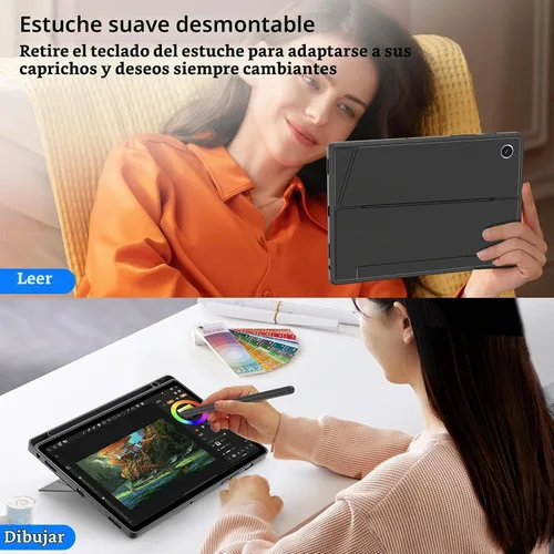 Vista 3 de JUQITECH Funda magnética con teclado trackpad para Samsung Galaxy Tab A8 Negro A8
