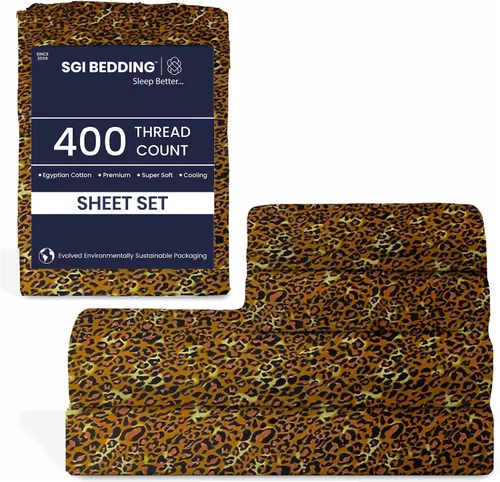 Vista 18 de SGI - Juego de sábanas tamaño individual de 400 hilos de 100 % algodón egipcio, ultra suave, transpirable, bolsillo profundo, 15 ajustadas