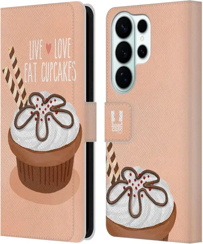Vista 344 de Head Case Designs Assortment Cupcakes Happiness Leather Wallet Case Compatible with Samsung Galaxy A07 4G Surtido