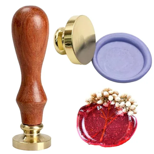 Vista 2 de Sello de cera de rombo, 1 unidad, cabeza de sello de cera de sellado de diamante en blanco, cabeza de sello de cera de latón retro, sin grabado