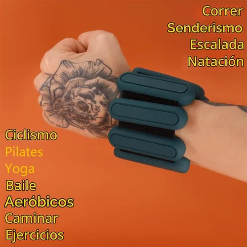 Vista 2 de STONESAM Juego de 2 pulseras ajustables para muñeca y tobillo (1 libra), pulseras de muñeca para yoga, danza, barras, pilates, ejercicios, cardio