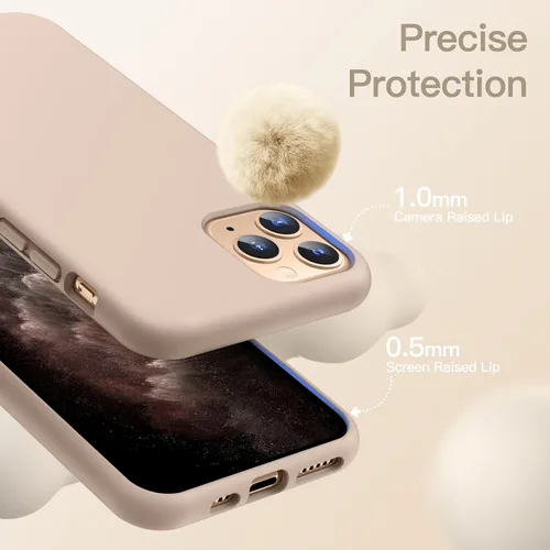 Vista 4 de JETech Funda de silicona para iPhone 11 Pro Max de 6.5 pulgadas, suave al tacto, funda protectora de cuerpo completo, a prueba de golpes con forro