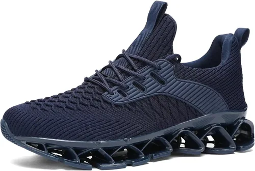 Vista 2 de Zapatos deportivos para hombre sin cordones para caminar y correr, tenis con diseño de hoja, informales, cómodos, antideslizantes, para el trabajo