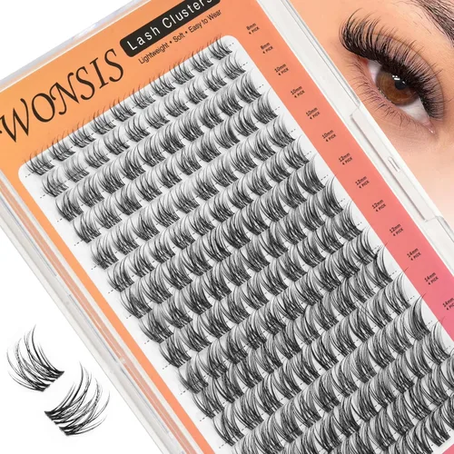 Vista 12 de Extensiones de pestañas en racimo de pestañas, pestañas individuales reutilizables, extensiones de pestañas individuales naturales para extensiones