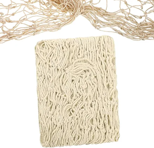 Vista 8 de Decoración de red de pesca natural con conchas de 79 pulgadas, decoración temática de playa para fiesta, hogar, dormitorio, decoración de red