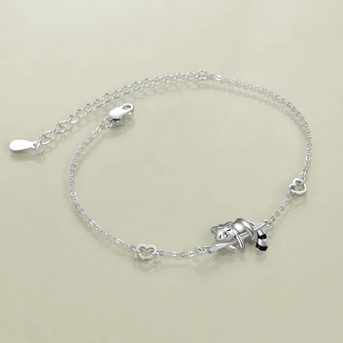 Vista 2 de ONEFINITY Pulsera de plata de ley 925 con pandapandallama panda rojo panda panda joyería para mujeres y niñas
