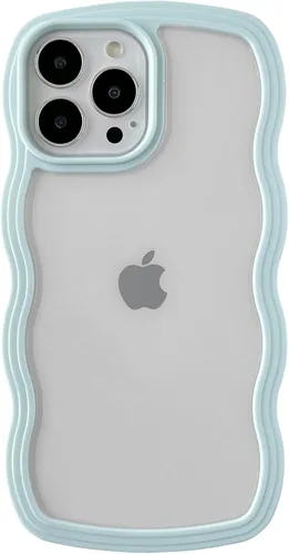 Vista 10 de Caseative Funda para iPhone 13 Pro Max, color negro Forma de marco de onda rizada linda a prueba de golpes suave