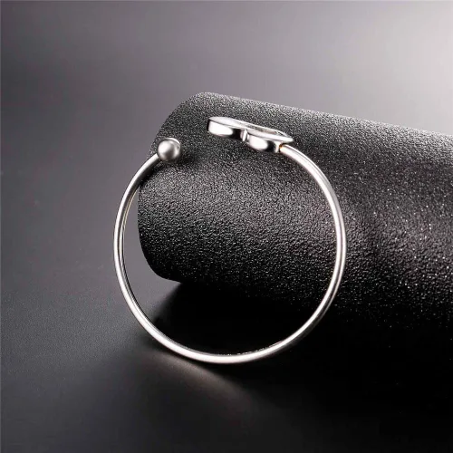 Vista 5 de U7 delicado brazalete de puño simple de platino bañado en oro real de 18K, joyería moderna.