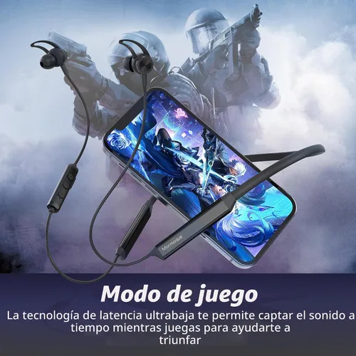 Vista 8 de MORMOQUE Auriculares Bluetooth G5 con banda para el cuello, con micrófono inalámbrico, auriculares de graves profundos de alta fidelidad