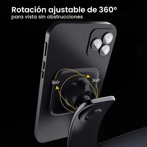 Vista 7 de aetos Soporte para teléfono MagSafe para iPhone 17/16/15/14/13/12 Pro/Plus/Max y teléfonos Android con adaptador de anillo. Cabezal giratorio