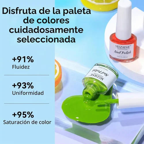 Vista 5 de MIZHSE - Juego de esmaltes de uñas de secado rápido, esmalte de uñas de colores brillantes de alto brillo
