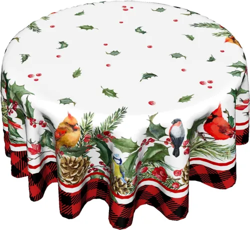 Vista 14 de Giwawa Mantel de Mesa Redondo con Bandera de EE. UU., Mantel Americano con Estrellas, Mariposas, Círculo, 152 cm. Mantel del 4 de julio, Día