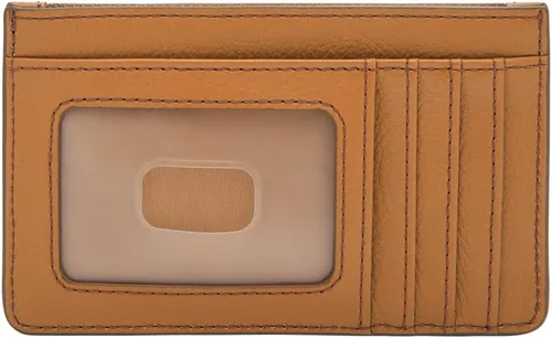 Vista 2 de Fossil Cartera Logan de piel para tarjetas para mujer, cartera con llavero