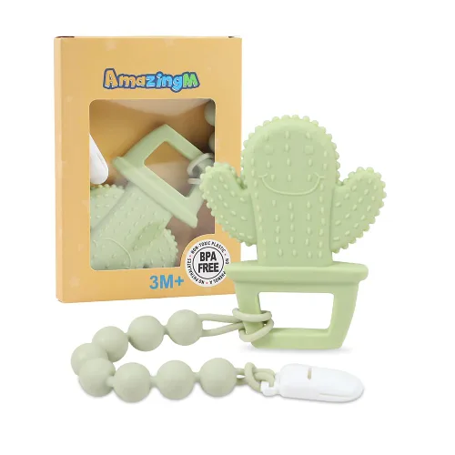 Vista 10 de Juguete mordedor de silicona de grado alimenticio para bebés con soporte para chupete, juguetes de dentición, juego de regalo para niños y niñas a