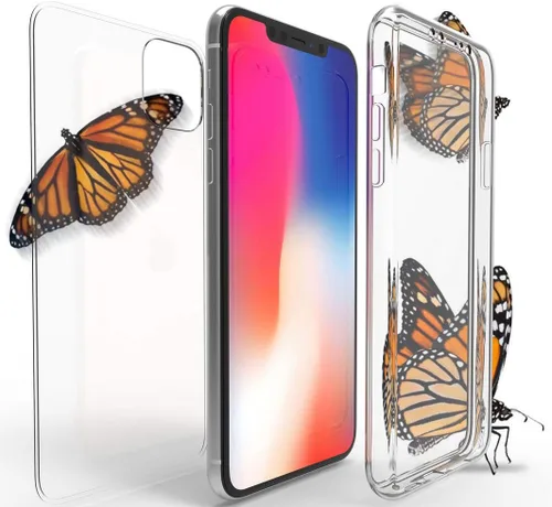 Vista 6 de Funda para iPhone 11, nueva envoltura de 360 grados [protección de cuerpo completo] Funda delgada de TPU transparente