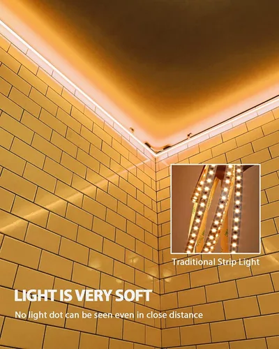 Vista 4 de GUPUP Luces de neón (blanco cálido), tira de luces LED de 16.4 pies, 24 V, 600 LED, flexible, impermeable, luces LED para dormitorio, sala